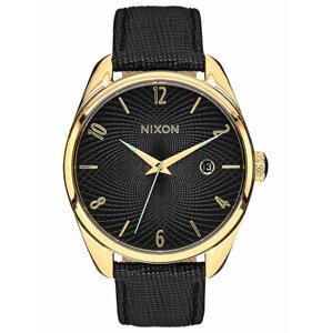 Nixon BULLET LEATHER GOLDBLACK analogové sportovní hodinky - černá