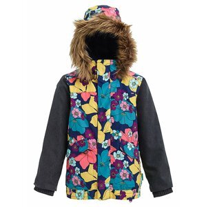 Burton WHIPLY BOMBER FLOWER/DENIM zimní dětská bunda - modrá