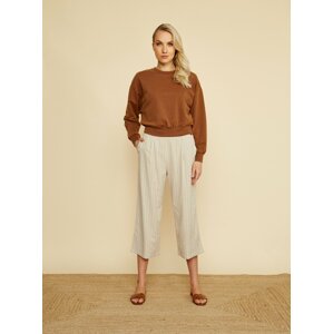 Béžové pruhované culottes ZOOT.lab Anika