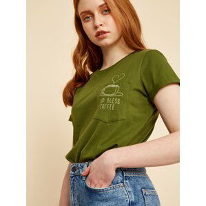 Zelené dámské tričko s potiskem ZOOT Baseline Braulia