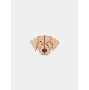 Hnědá dřevěná brož ve tvaru psa BeWooden Labrador Brooch
