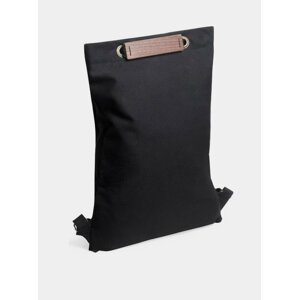 Praktický černý batoh s dřevěným detailem Nox Minibackpack BeWooden