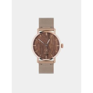 Dřevěné hodinky s řemínkem z pravé kůže BeWooden Rose Watch