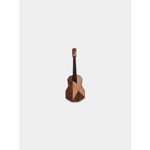 Hnědá dřevěná brož BeWooden Guitar Brooch