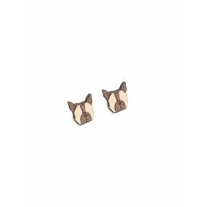 Dřevěné náušnice BeWooden French Bulldog Earrings