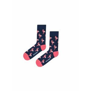 Tmavě modré ponožky s motivem BeWooden Flamingo Socks