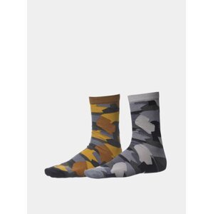 Sada dvou párů pánských vzorovaných ponožek v šedé barvě SAM 73