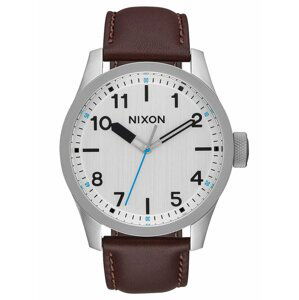 Nixon SAFARI LEATHER SILVERBROWN analogové sportovní hodinky