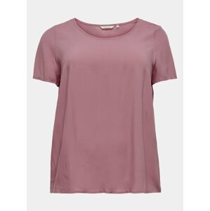 Růžové volné basic tričko ONLY CARMAKOMA Firstly