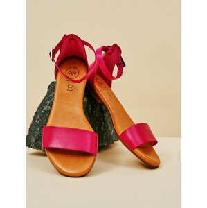 Fialové dámské kožené sandály OJJU