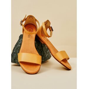 Béžové dámské kožené sandály OJJU