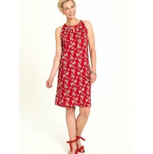 Červené květované šaty Tranquillo