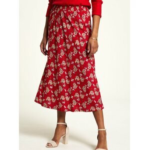 Červená květovaná midi sukně Tranquillo