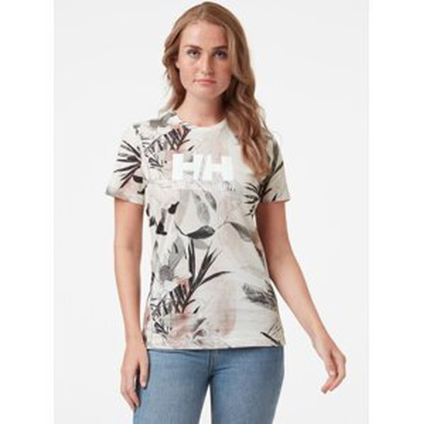 Krémové dámské květované tričko HELLY HANSEN