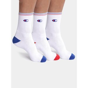 CREW SOCKS PERFORMANCE 3x - Sportovní ponožky 3 páry s logem Champion - bílá - červená - modrá