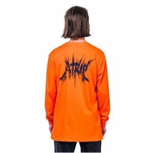Horsefeathers ELVIN ATRIP flame pánské triko s dlouhým rukávem - oranžová