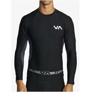 RVCA COMPRESSION black pánské triko s dlouhým rukávem - černá