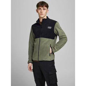 Khaki fleecová mikina Jack & Jones Hype