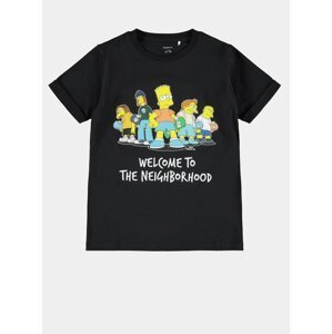 Černé dětské tričko s potiskem name it Simpsons