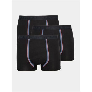 3PACK pánské boxerky Stillo černé s šedým pruhem