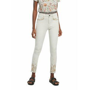 Desigual krémové kalhoty Pant Ankle Paisley