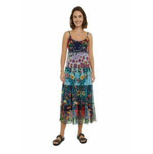 Desigual barevné letní midi šaty Vest Marnac