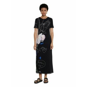 Desigual černé maxi šaty Vest Flor