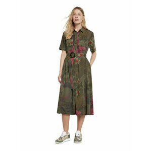 Desigual khaki košilové šaty Vest Angela