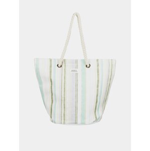 Zeleno-bílá pruhovaná plážová taška Roxy