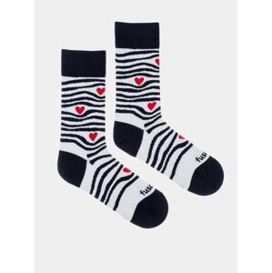 Bílo-černé vzorované ponožky Fusakle Zebroláska