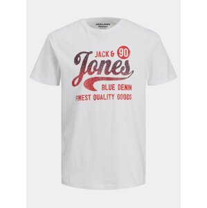 Bílé tričko s potiskem Jack & Jones Hags