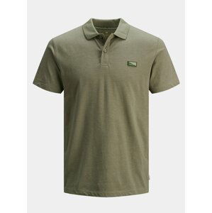 Khaki polo tričko Jack & Jones Schultz