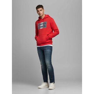 Červená mikina s kapucí Jack & Jones Corp