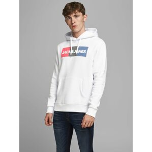 Bílá mikina s kapucí Jack & Jones Corp