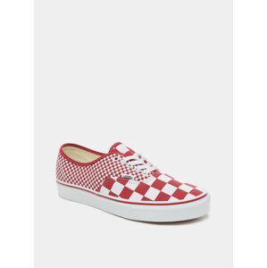 Červené dámské kostkované tenisky VANS Authentic