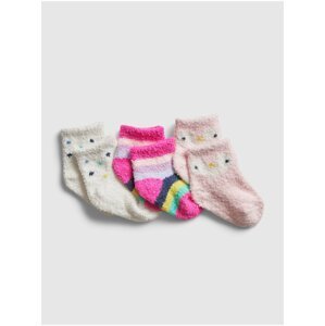 Růžové holčičí ponožky GAP, 3 páry