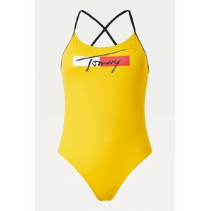 Tommy Hilfiger žluté jednodílné plavky Cheeky One-piece s logem