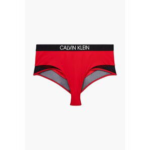 Červený spodní díl plavek High Waist Bikini Calvin Klein Underwear