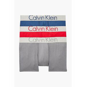 Calvin Klein barevný 3 pack boxerek Trunk 3PK Silver Shadow/Sierra Ruby/Seashore Blue