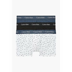 Calvin Klein barevný 3 pack boxerek Low Rise Trunk 3PK Hemisphere Blue/Logo Print/Black