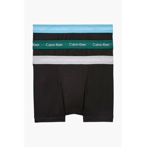 Calvin Klein černý 3 pack boxerek Cotton Stretch Black w. Jade Sea/Sky High/Sleek Silver WB