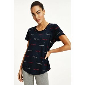 Tommy Hilfiger tmavě modré dámské tričko SS Tee Print s nápisy