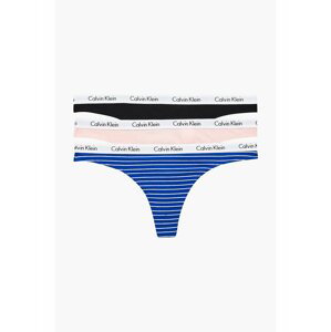 Calvin Klein barevný 3 pack tang Thong 3PK Feeder Stripe Kettle Blue/Sand Rose/Black
