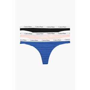Calvin Klein barevný 3 pack tang Thong 3PK Feeder Stripe Kettle Blue/Sand Rose/Black