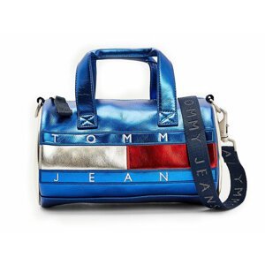 Tommy Hilfiger metalicky modrá oválná taška Heritage Mini Duffle Metalic