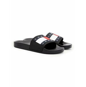 Tommy Hilfiger černé pánské pantofle Tommy Jeans Flag Pool Slide