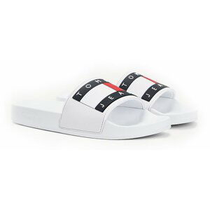 Tommy Hilfiger bílé pantofle Tommy Jeans Flag Pool Slide