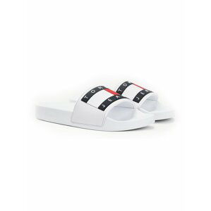 Tommy Hilfiger bílé pantofle Tommy Jeans Flag Pool Slide