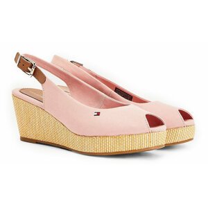 Tommy Hilfiger pudrové boty na klínku Iconic Elena Back Wedge