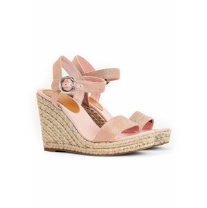 Tommy Hilfiger pudrové boty na klínku Signature High Wedge Snadal